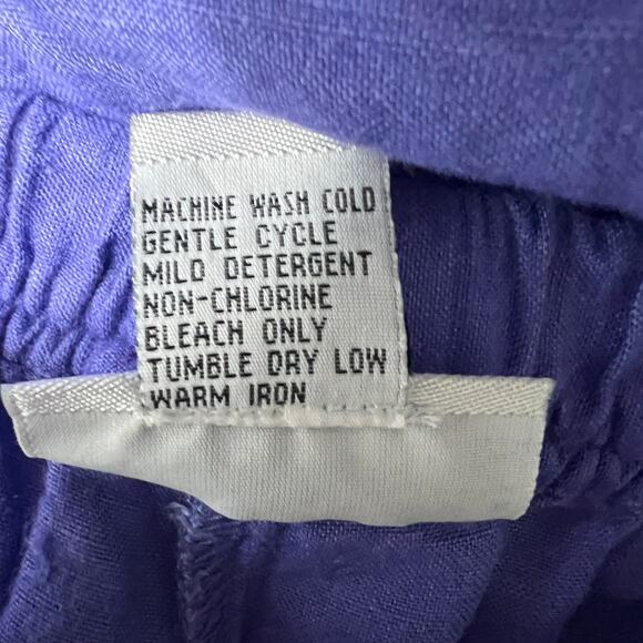 Avenue Linen Blend Cropped High Rise Langelook Beach Womens Pull On Pants 26/28 - Picture 12 of 14